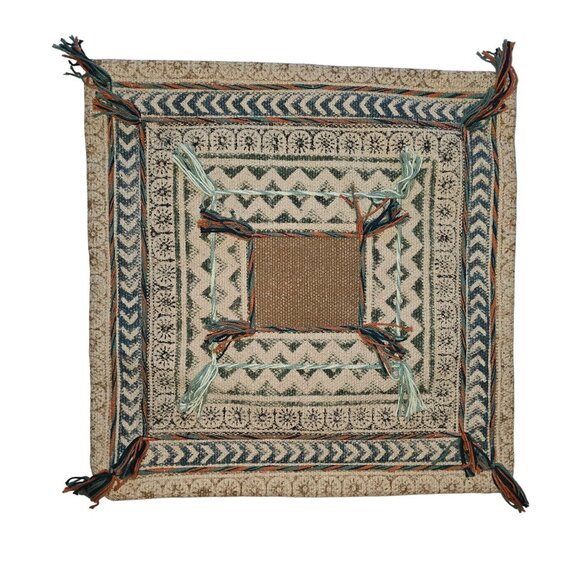 Surya Other - Vintage‎ Surya Square Decorative Pillow Cover With Tassels & Zipper Closure 18"